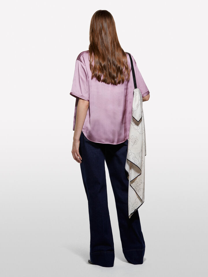 Blusa malva over fit em cetim - blusas para mulher - Lilás | Sisley image number 2